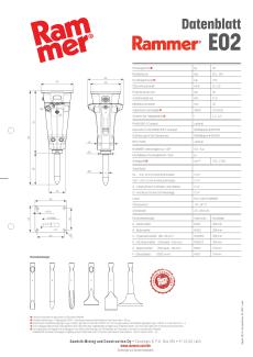 Spécifications techniques Rammer E02