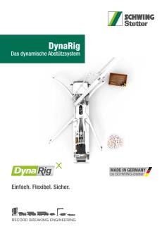 DynaRig von SCHWING:
Einfach, flexibel und sicher abstützen

Mit dem neuen DynaRig- Abstützsystem (Dynamic OutRigger System) zeigt SCHWING, wie optimierte Platzausnutzung
in Verbindung mit jeweils maximaler Reichweite im Rahmen physikalischer Systemgrenzen
wirklich geht: Einfachheit, Flexibilität, Planbarkeit und Sicherheit sind die Attribute, mit denen das
Pumpen von Beton auf ein völlig neues Level gehoben wird.

DynaRig von SCHWING – made in Germany.

Platzsparend sicher abstützen:
So einfach und sicher wie möglich

Erfahrene Autobetonpumpenmaschinisten kennen die Situation: Beengte Platzverhältnisse auf Baustellen lassen ein vollständiges
Ausfahren der Stützen oftmals nicht zu. Hindernisse oder enge Straßenverhältnisse gehören zum täglichen Bild, das
sich beim Aufbau dem Maschinisten präsentiert. Die Herausforderung: Die Autobetonpumpe, vom Kunden gebucht in ihrer
jeweiligen Größenkategorie, muss möglichst ideal positioniert werden.
Hier kommt das flexible DynaRig- System zum Einsatz: Mit seinem intelligenten Steuerungssystem prüft DynaRig
innerhalb der physikalischen Systemgrenzen, welche maximale Reichweite bei gegebener Ausfahrsituation der Abstützungen möglich
ist.

Alles auf einen Blick:
Maximal EINFACH

Die neue DynaRig Bildschirmmaske zeigt alle wichtigen Funktionen auf einen Blick an. So lässt sich leicht und intuitiv erkennen,
über welche maximale Reichweite der Mast in welchem Abschnitt verfügt. Zusätzlich wird komfortabel angezeigt, wie der
Mast in Grenzsituation ideal zu fahren ist.
Durch die konsistente Benutzerführung lässt sich DynaRig sowohl direkt an der Autobetonpumpe über die bewährte
VECTOR-II-Steuerung, als auch über die Funkfernbedienung SC 50 mit einer farbigen, modernen Benutzeroberfläche schnell
und einfach bedienen.

Einsatz nach Norm:
Maximal SICHER

Allgemeine Hinweise zur europäischen Sicherheitsnorm EN 12001:2012
Die EN 12001 ist eine europäische Norm. Sie ist in den Ländern der Europäischen Union (EU) und darüber hinaus in Island,
Liechtenstein, Norwegen, der Schweiz und der Türkei gültig.
Die Norm beschreibt die Sicherheitsanforderungen für Förder-, Spritz- und Verteilmaschinen für Beton und Mörtel und richtet
sich an Maschinenhersteller. In der aktuellen Fassung EN 12001:2012* wurden die Sicherheitsanforderungen deutlich verschärft.
Mit dem Inkrafttreten der überarbeiteten Norm zum 28. Februar 2013 müssen die o.a. Maschinen den verschärften
Sicherheitsanforderungen entsprechen. Dies ist Voraussetzung für den Verkauf und Betrieb von Förder-, Spritz- und Verteilmaschinen
für Beton und Mörtel, die nach dem 1. März 2013 im Gültigkeitsbereich der Norm in Verkehr gebracht werden.
Vorhandene Maschinen sind von den verschärften Sicherheitsanforderungen nicht betroffen.

