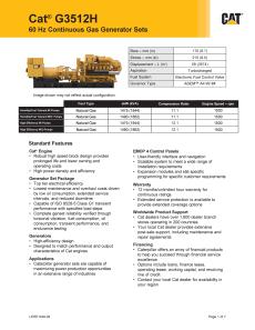 G3512H 60 Hz Erdgas – Datenblatt